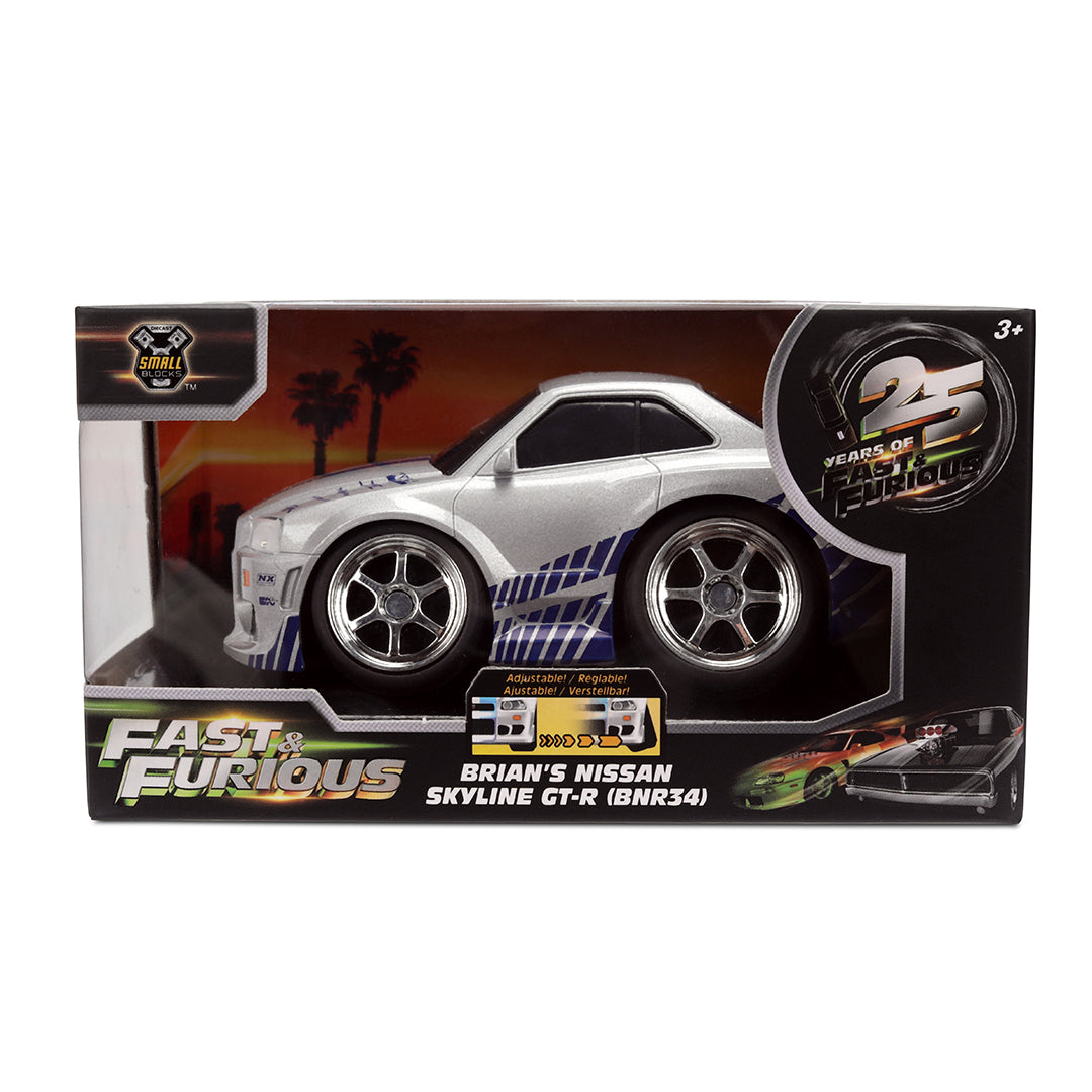 ワイルド・スピード Small Blocks 大サイズ 2002 Nissan Skyline GT-R R34 ダイキャストミニカー