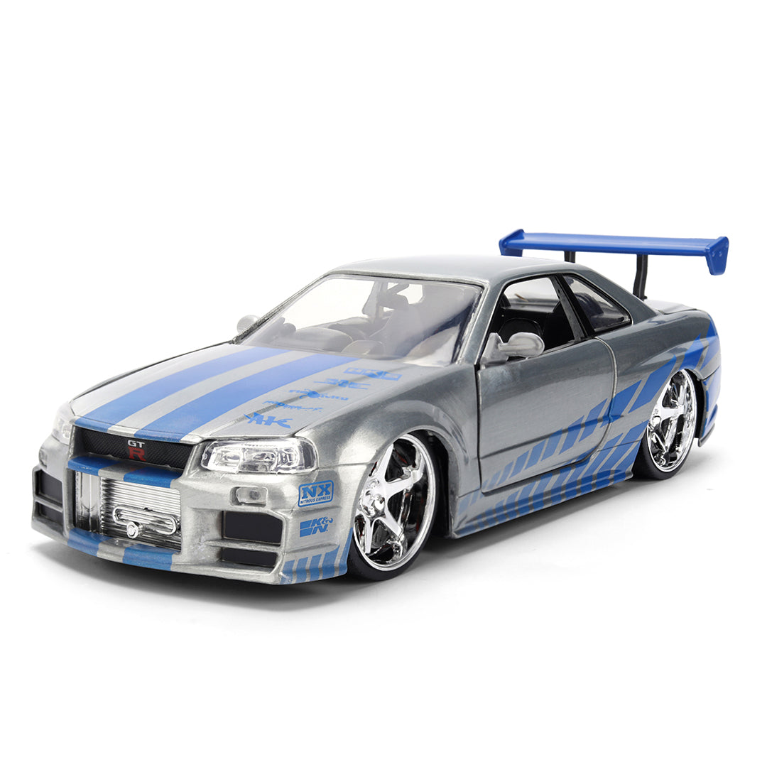 ワイルド・スピード 1/24スケール 2002 Nissan Skyline GT-R R34 ダイキャストミニカー 25周年記念特別塗装 COLOR BRUSH FINISH