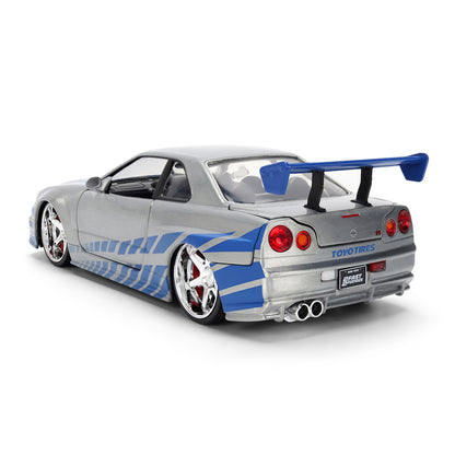 ワイルド・スピード 1/24スケール 2002 Nissan Skyline GT-R R34 ダイキャストミニカー 25周年記念特別塗装 COLOR BRUSH FINISH