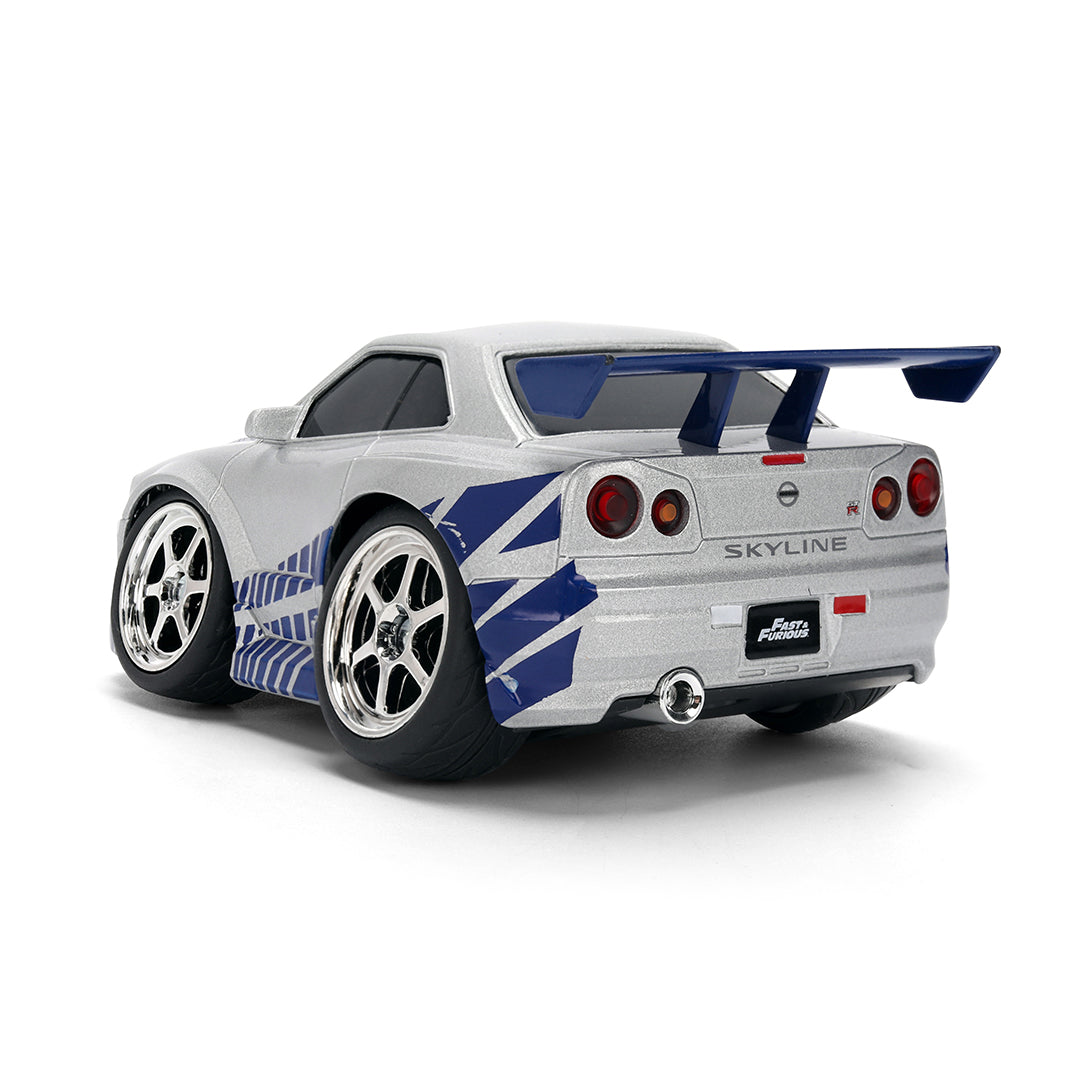 ワイルド・スピード Small Blocks 大サイズ 2002 Nissan Skyline GT-R R34 ダイキャストミニカー