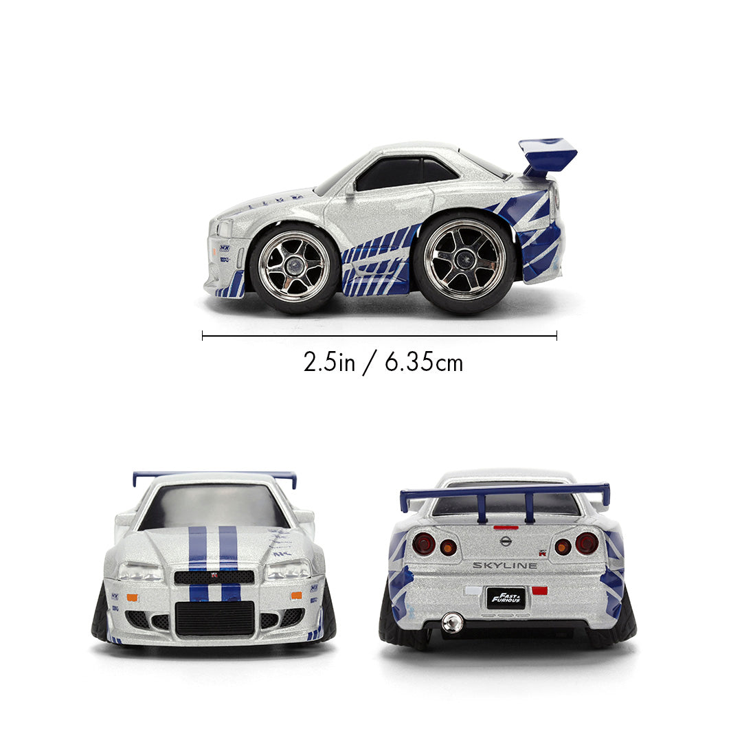 ワイルド・スピード Small Blocks 小サイズ 2002 Nissan Skyline GT-R R34 ダイキャストミニカー