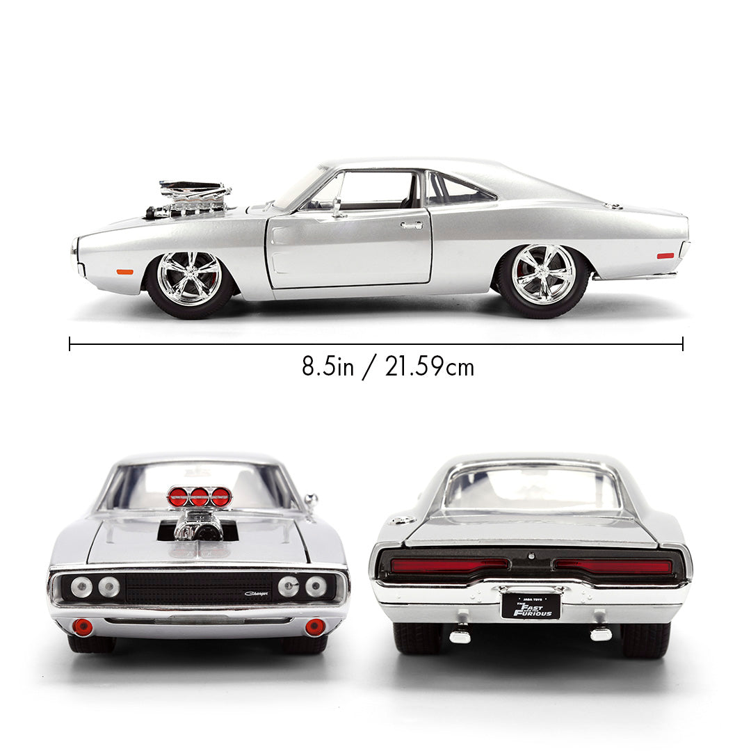 ワイルド・スピード 1/24スケール DOM'S 1970 DODGE CHARGER ダイキャストミニカー 25周年記念特別塗装 SILVER FINISH