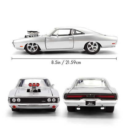 ワイルド・スピード 1/24スケール DOM'S 1970 DODGE CHARGER ダイキャストミニカー 25周年記念特別塗装 SILVER FINISH