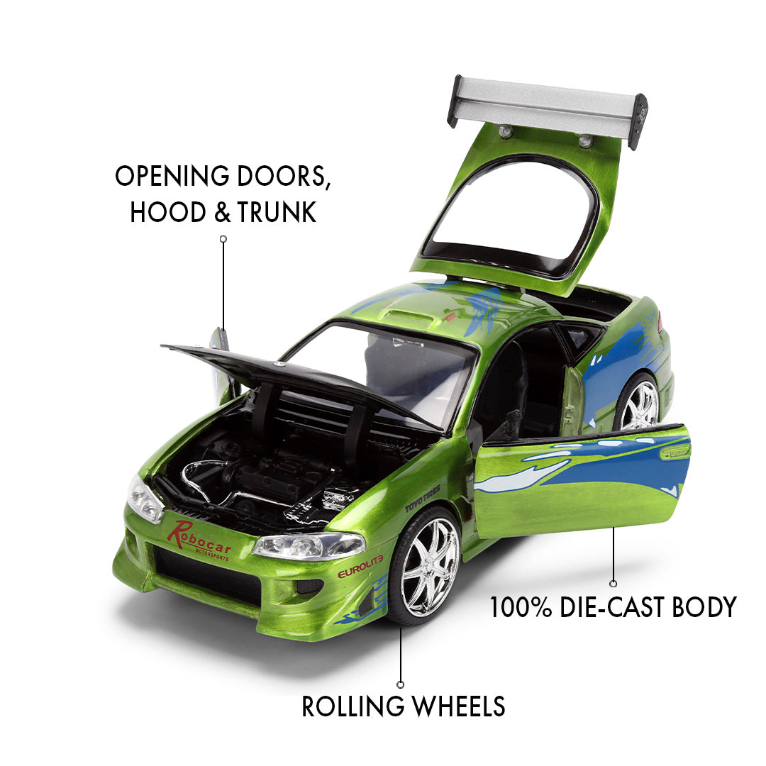ワイルド・スピード 1/24スケール BRIAN'S MITSUBISHI ECLIPSE ダイキャストミニカー 25周年記念特別塗装 COLOR BRUSH FINISH