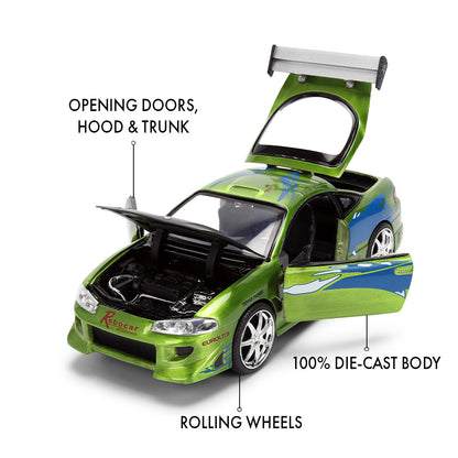 ワイルド・スピード 1/24スケール BRIAN'S MITSUBISHI ECLIPSE ダイキャストミニカー 25周年記念特別塗装 COLOR BRUSH FINISH