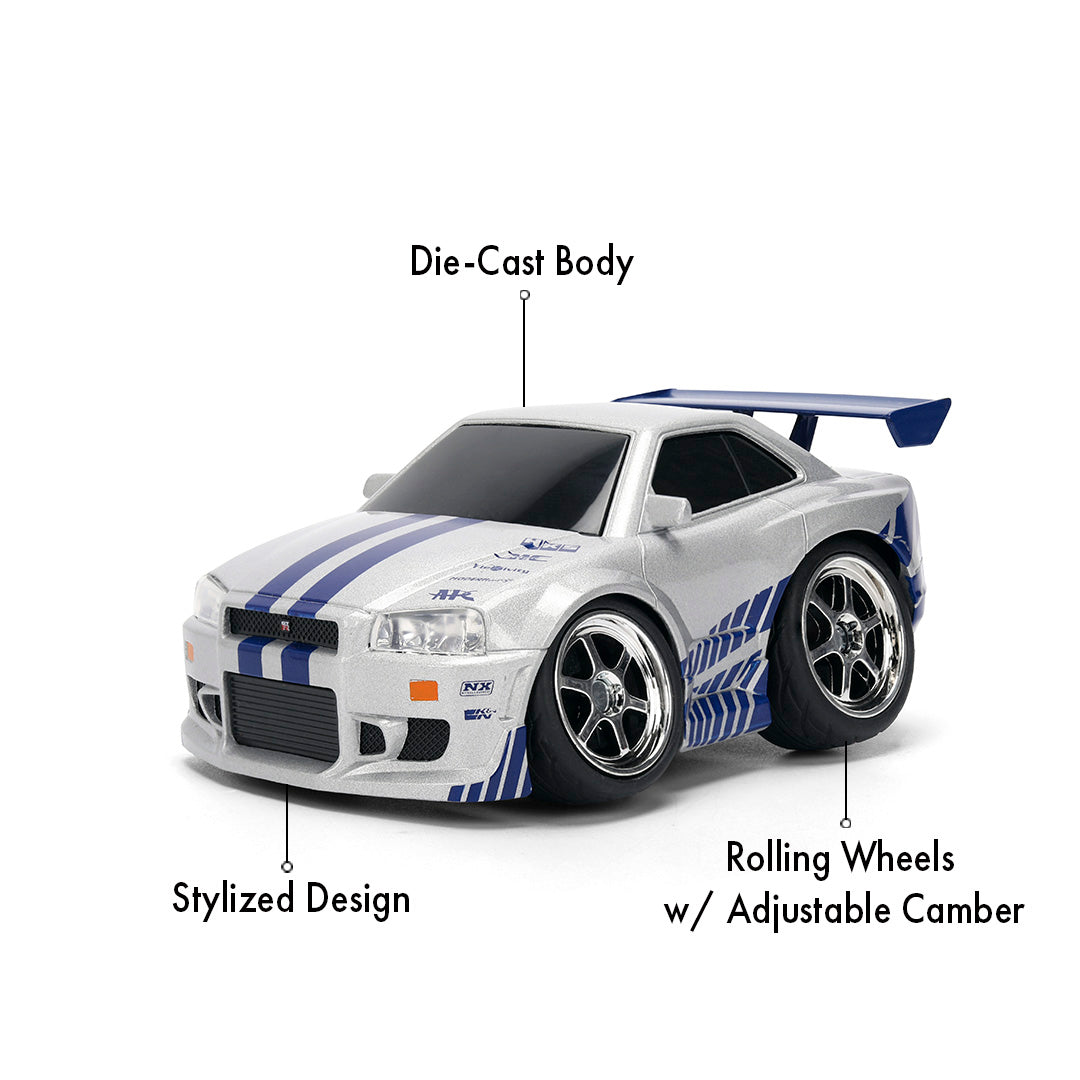 ワイルド・スピード Small Blocks 大サイズ 2002 Nissan Skyline GT-R R34 ダイキャストミニカー