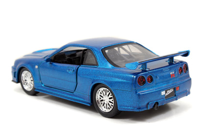 ワイルド・スピード 1/32 BRIAN'S NISSAN SKYLINE GT-R [BNR34] BLUE ダイキャストミニカー