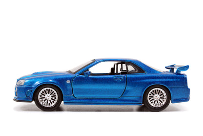 ワイルド・スピード 1/32 BRIAN'S NISSAN SKYLINE GT-R [BNR34] BLUE ダイキャストミニカー
