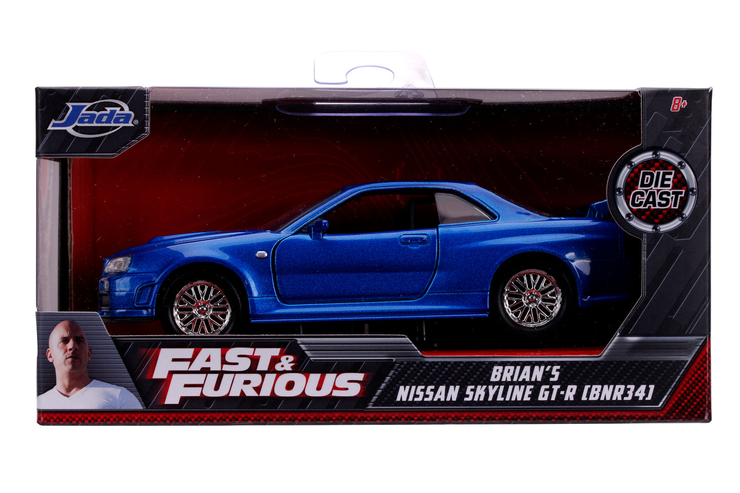 ワイルド・スピード 1/32 BRIAN'S NISSAN SKYLINE GT-R [BNR34] BLUE ダイキャストミニカー