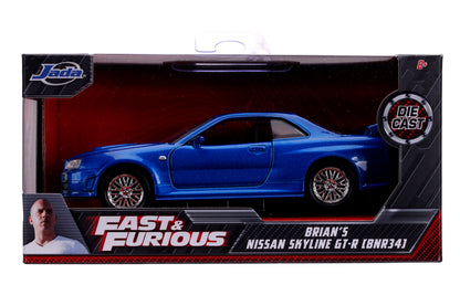 ワイルド・スピード 1/32 BRIAN'S NISSAN SKYLINE GT-R [BNR34] BLUE ダイキャストミニカー